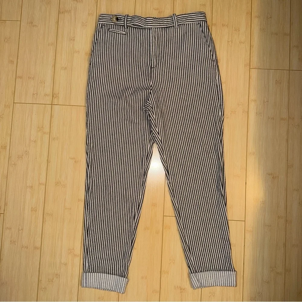 Zara Black & White Striped Trousers